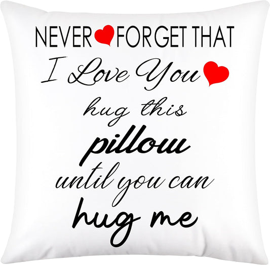 "Hug in Every Stitch: Romantic 18x18 Throw Pillow - Perfect Valentine's & Anniversary Gift for Her! 💖✨"